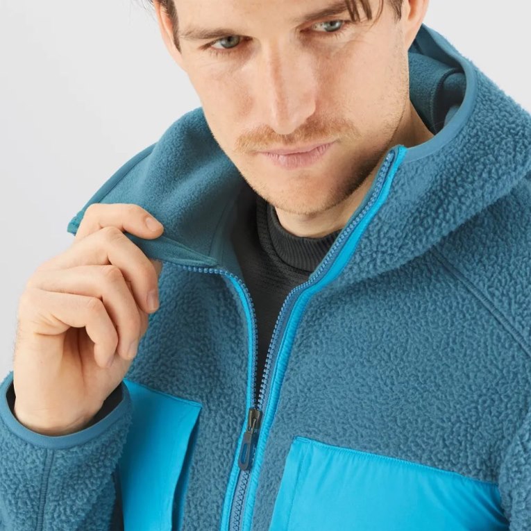 Turquoise Salomon Essential Warm Teddy Men's Jackets | PH 50367O